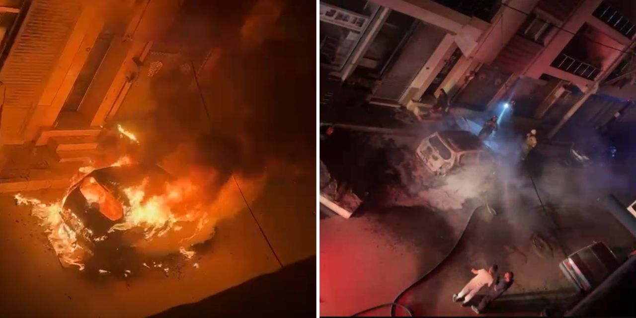 Park halindeki araç alev topuna döndü