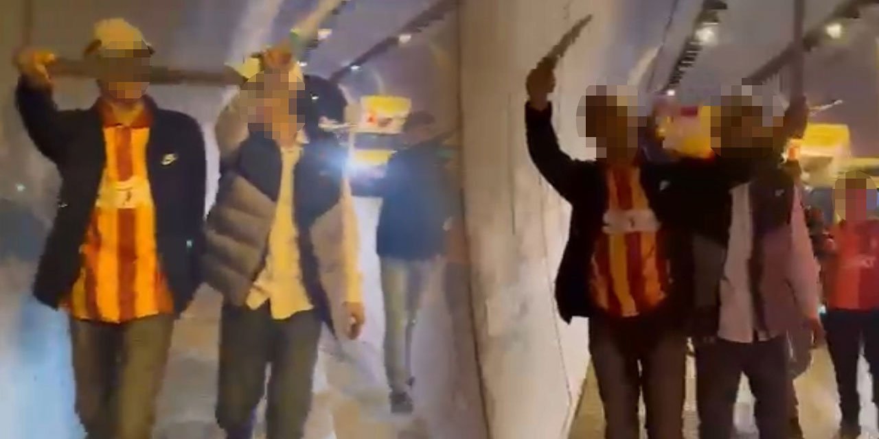 2 maganda taraftar döner bıçağıyla şampiyonluk kutladı