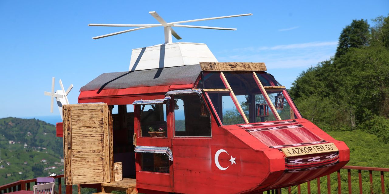 "Rizeliye imkansız yoktur" deyip "Lazkopter" yaptı! "Uçuyor mu diye soruyorlar"