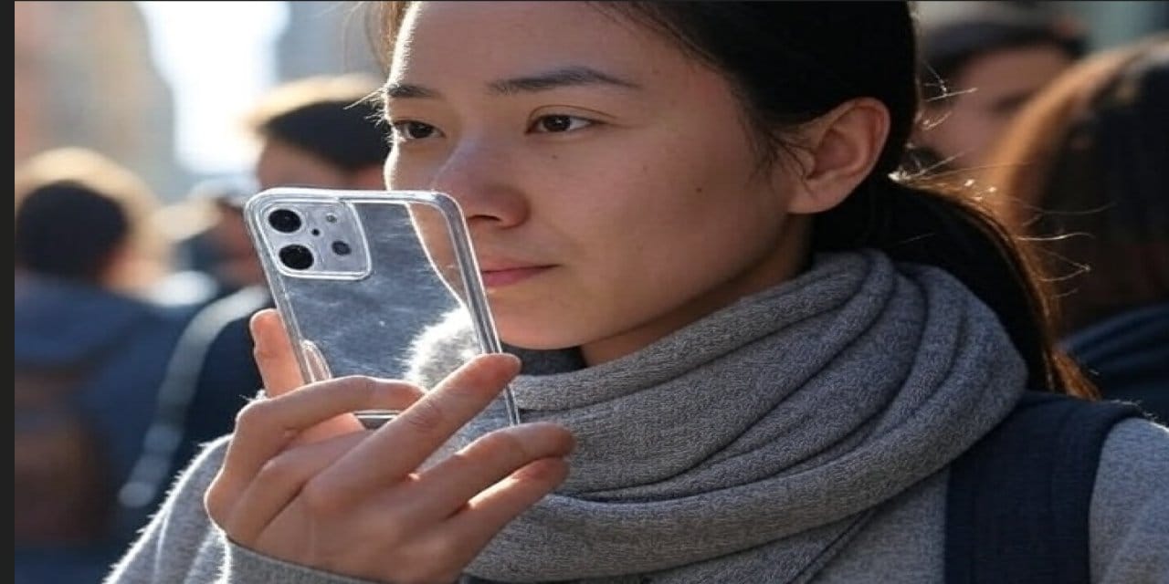 Yoksa elinde şeffaf bir iPhone mu tutuyor?