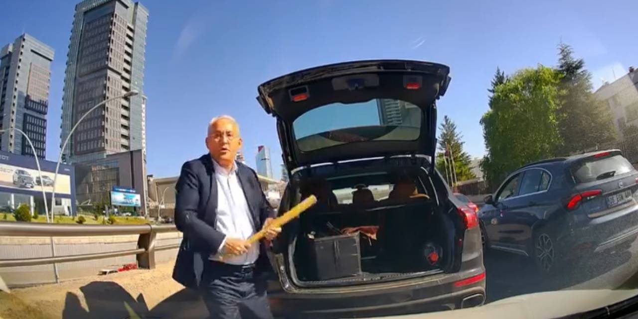 Trafik magandası beyzbol sopasıyla saldırdı: Ehliyetine el konuldu