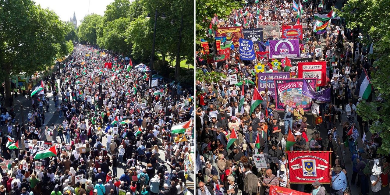 Binlerce kişi İngiltere'nin İsrail'e silah satışını protesto etti