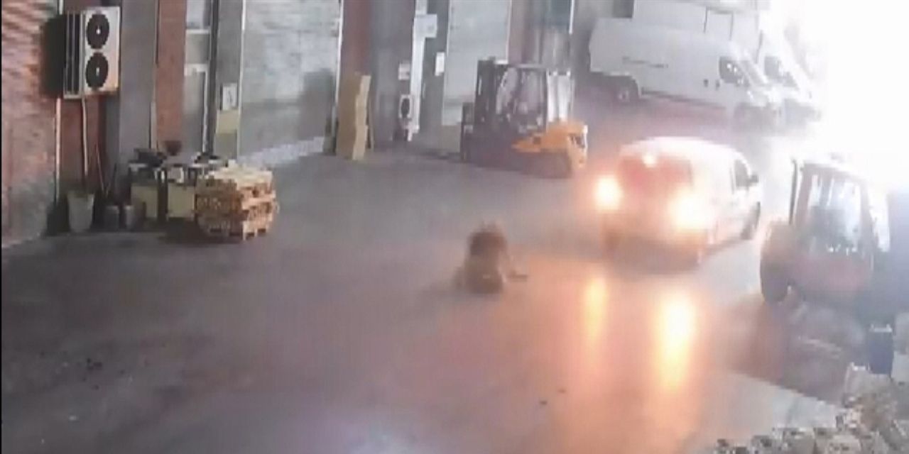 Geri giden araç yayaya çarptı