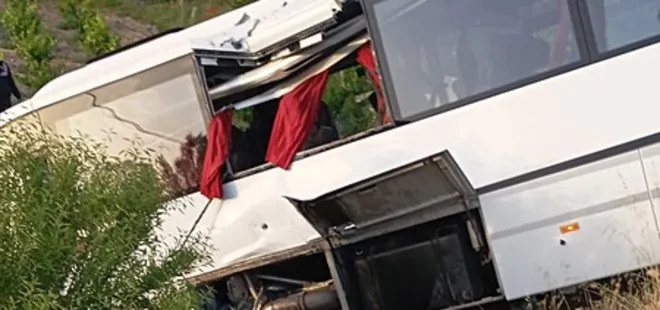 Tur otobüsü şarampole yuvarlandı: Çok sayıda yaralılar var