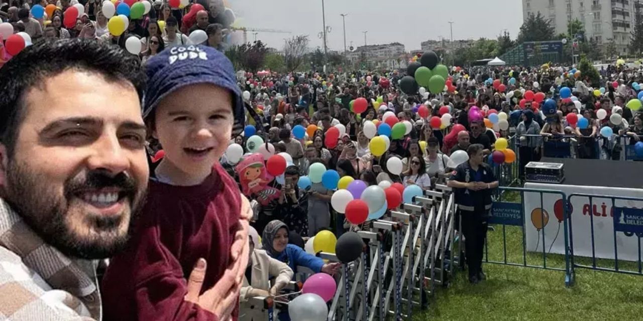 Sancaktepe’de kanseri yenen Ali Asaf için binlerce balon uçuruldu