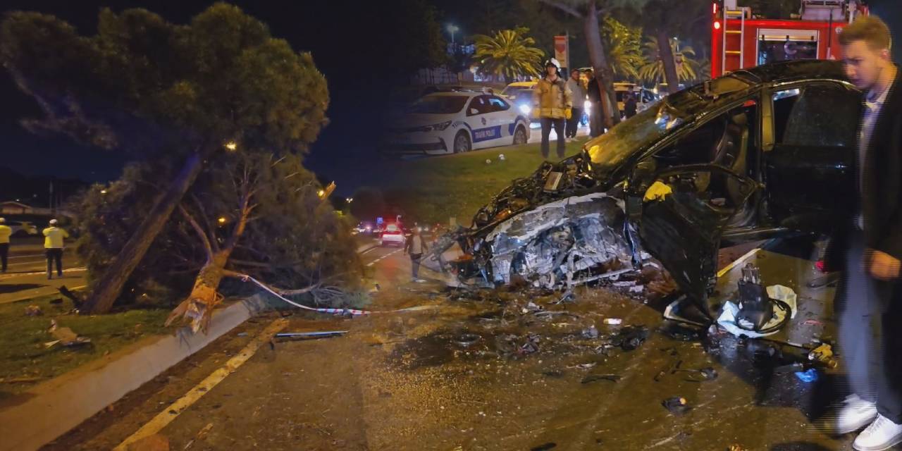 Kartal’da feci kaza! Ağaçları devirip ters yöne geçti: 5 yaralı