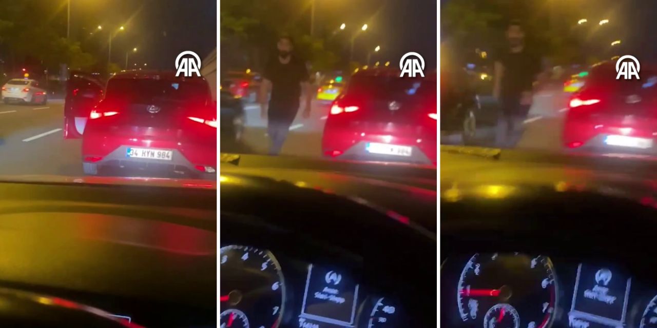 Maltepe'de trafik magandası dehşet saçtı: Önünü kesti, saldırmaya başladı