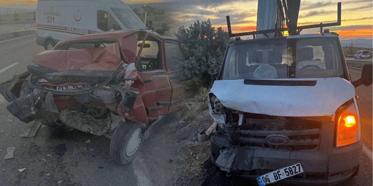 Otomobil ve kamyonet çarpıştı, sürücü hastanede kurtarılamadı