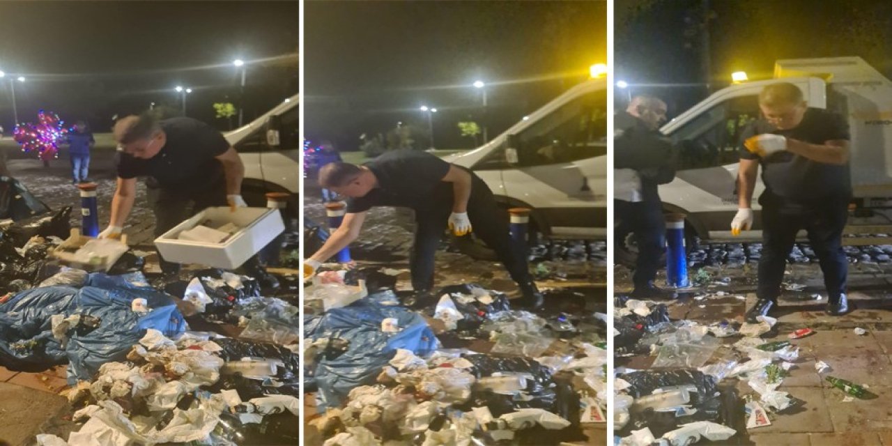 İzmir Büyükşehir Belediye Başkanı Tugay toplanmayan çöpler için Kordon'a indi