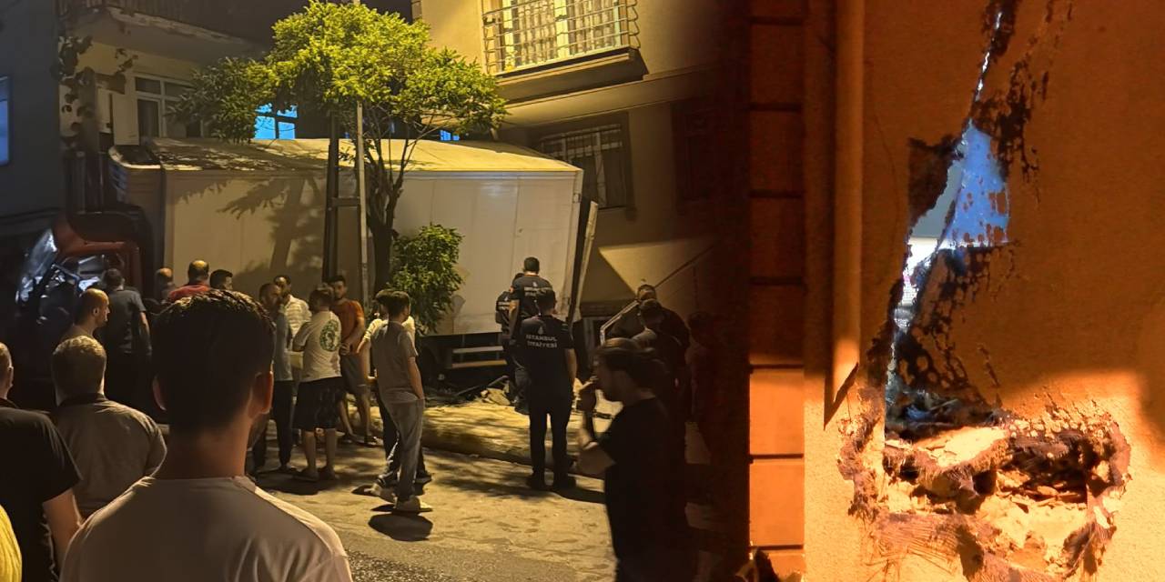 Pendik’te kamyonet iki araca ve binaya çarptı