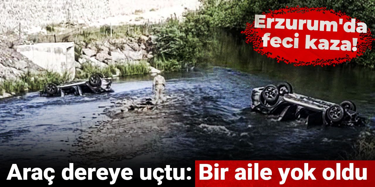 Son dakika| Erzurum'da feci kaza! Araç dereye uçtu: Bir aile yok oldu