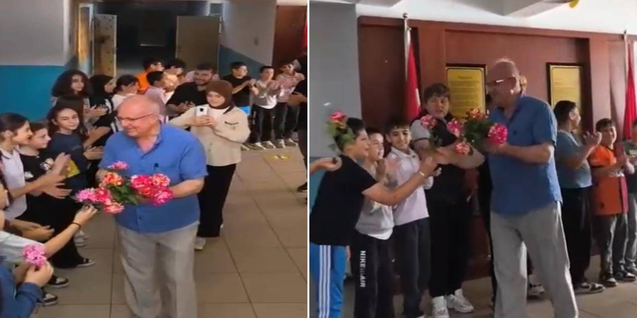 Öğrencilerinden okul müdürüne unutulmaz veda! Gözyaşlarına boğuldu