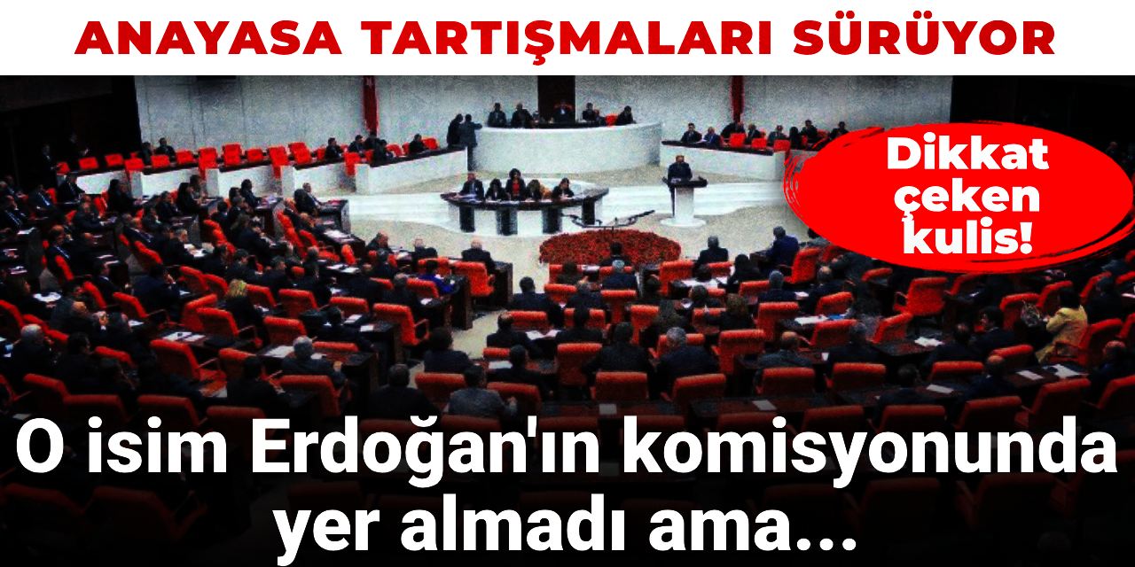 Anayasa tartışmalarına ilişkin dikkat çeken kulis... O isim Erdoğan'ın komisyonunda yer almadı