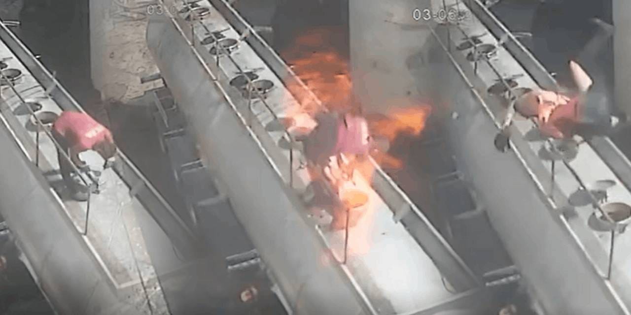 Ağzında sigara ile tanker kapağını açtı: Patlama ile metrelerce hava uçtu