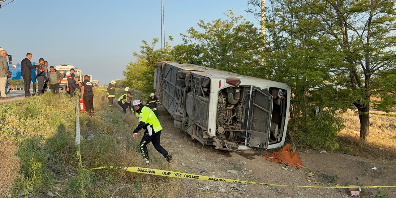 Konya'da otobüs kazası: 1 ölü, 10'u ağır 26 yaralı