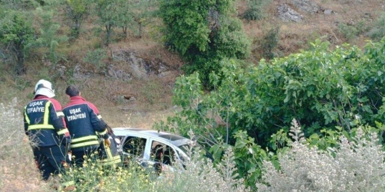 Uşak'ta kaza! Takla atan araçta 4 kişi yaralandı