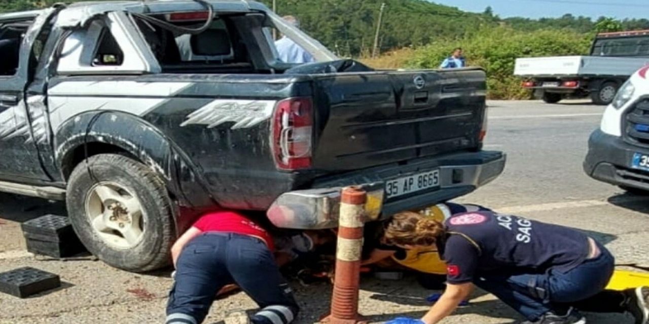 Feci kaza! Kamyonet devrildi 1 kişi yaşamını yitirdi, 2 kişi yaralandı