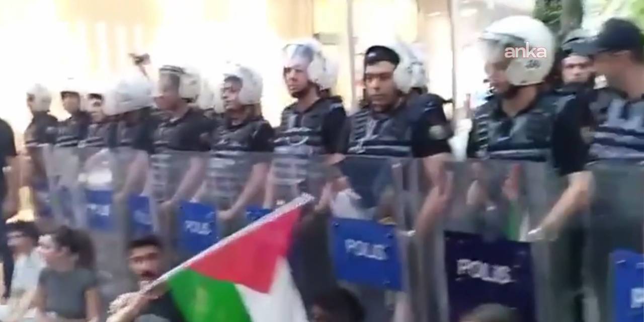 Ankara’da Filistin protestosuna müdahale! Gözaltılar var
