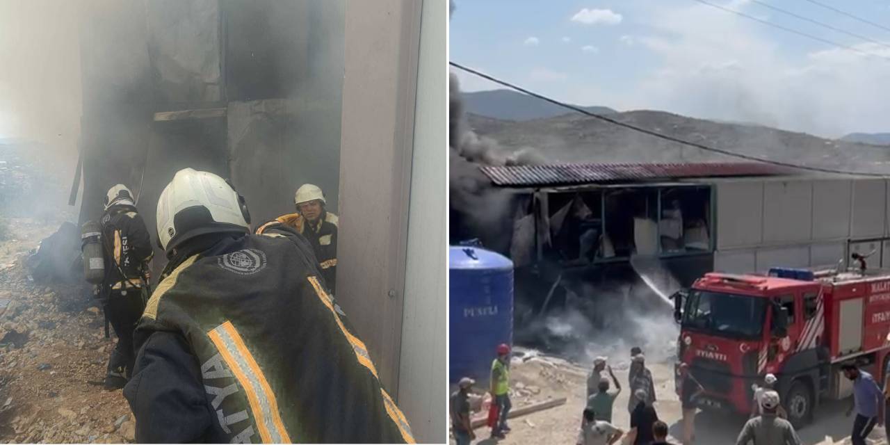 İşçi konteynerlerinde korkutan yangın!