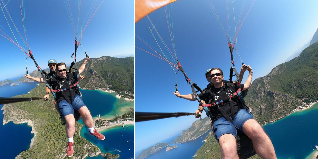 Görme engelli turist yamaç paraşütüyle uçtu