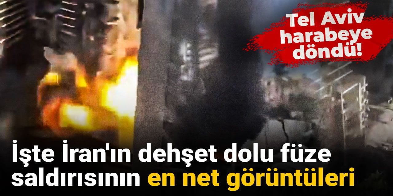Tel Aviv harabeye döndü! İşte İran'ın dehşet dolu füze saldırısının en net görüntüleri