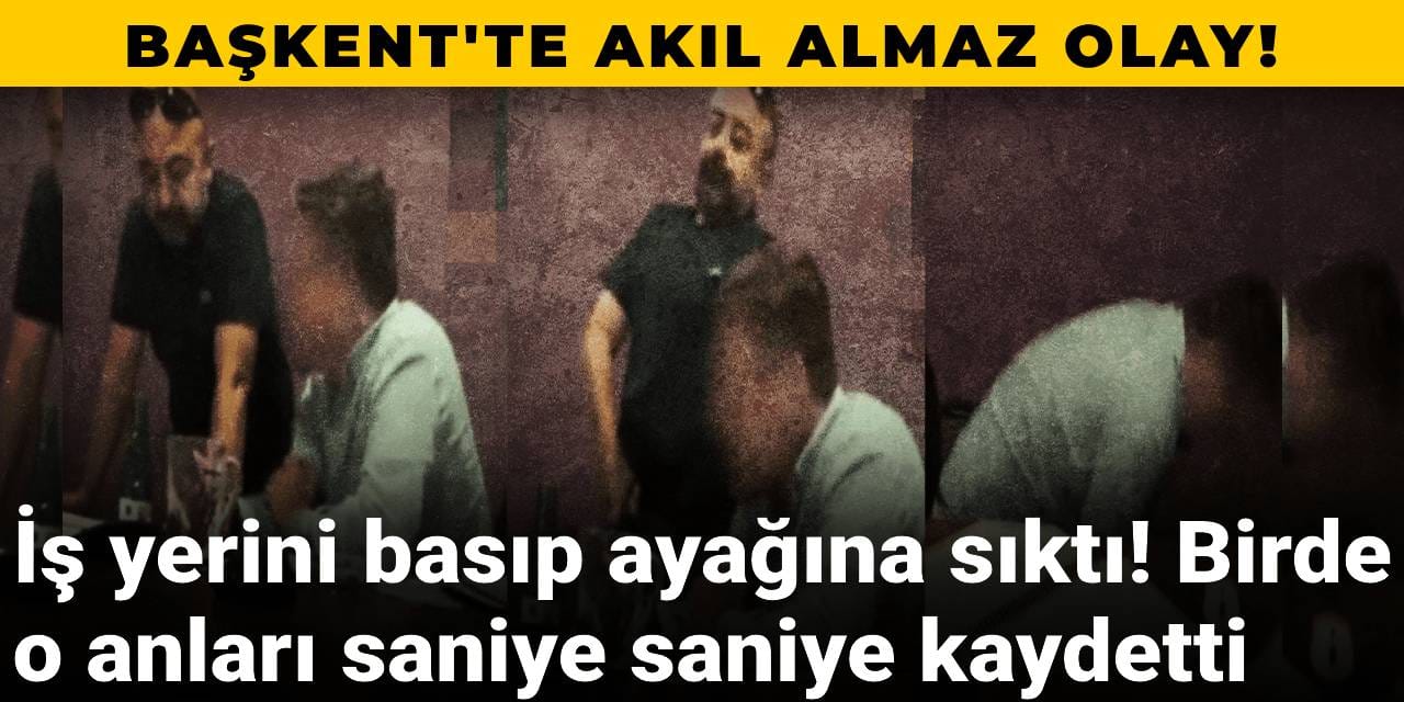 İş yerini basıp ayağına sıktı! O anları saniye saniye kaydetti