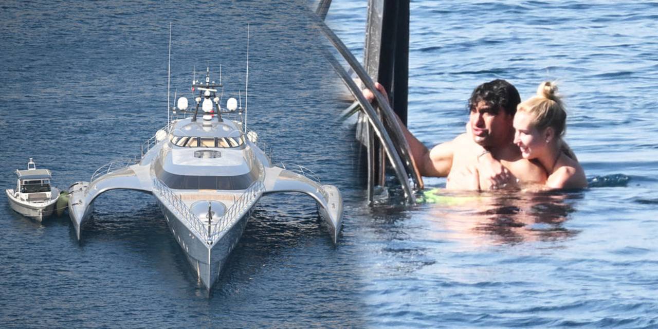 Böyle bir yatı Bodrum hiç görmemişti: Milyarder iş adamı sevgilisiyle gününü gün etti