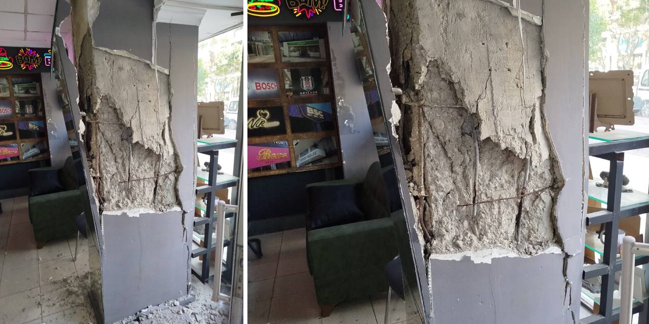 7 katlı apartmanın kolonu patladı!