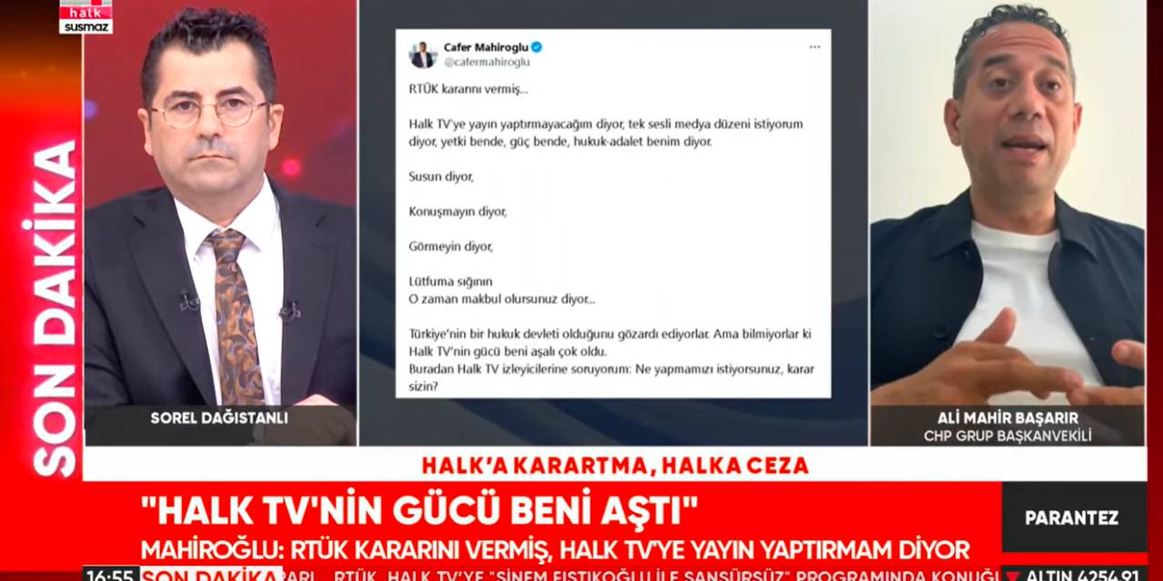 Halk TV'nin karartılmasına Ali Mahir Başarır'dan tepki: Yasak 86 milyona!