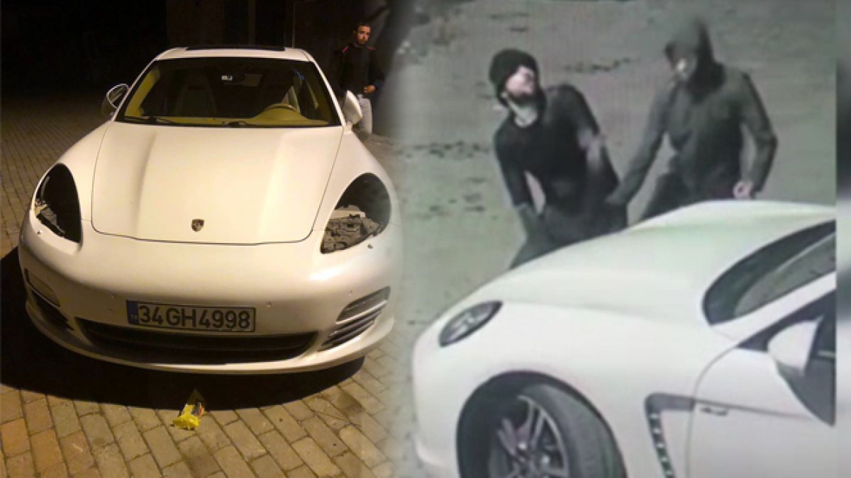 Arabayı değil, araba değerindeki farları çaldılar! Hırsızlık anı kamerada