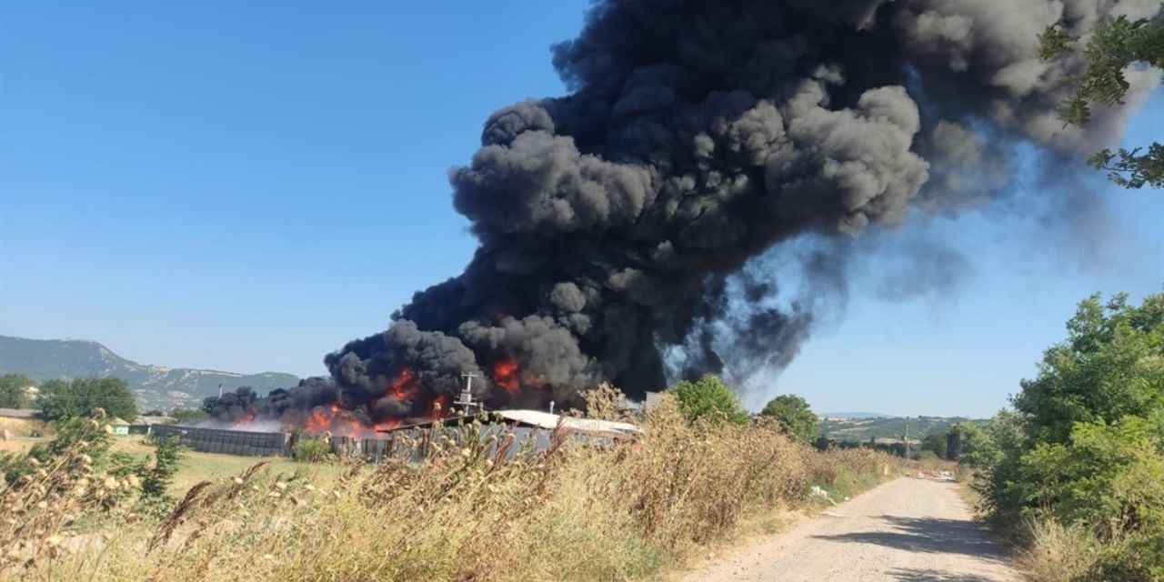 Bursa’da fabrika yangını: Alevler gökyüzünü kapladı