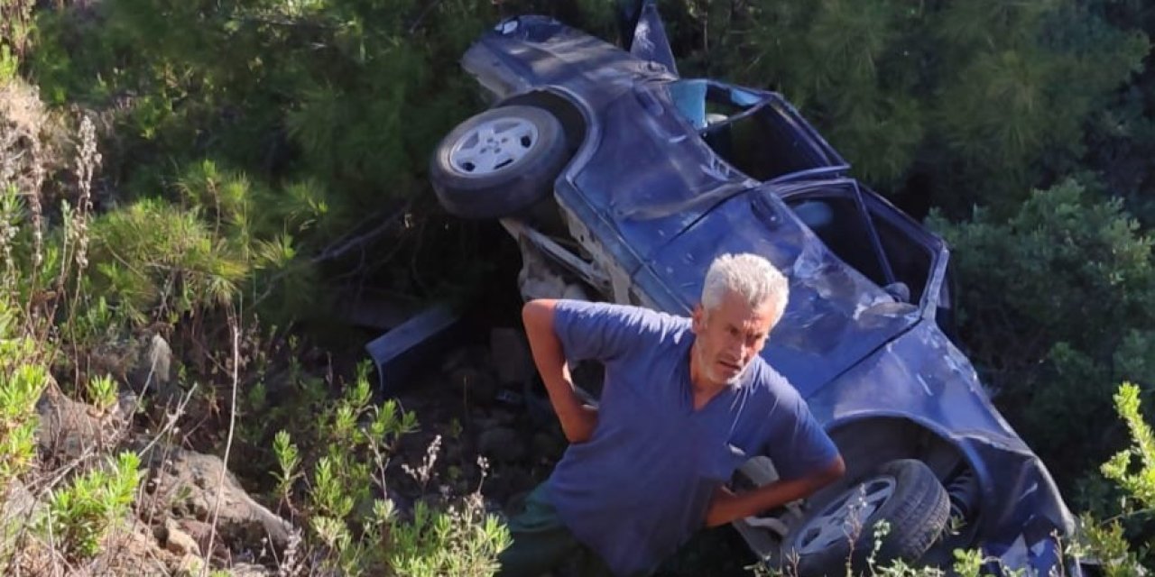 Araba 40 metrelik uçurumdan yuvarlandı: 1 ölü 2 yaralı