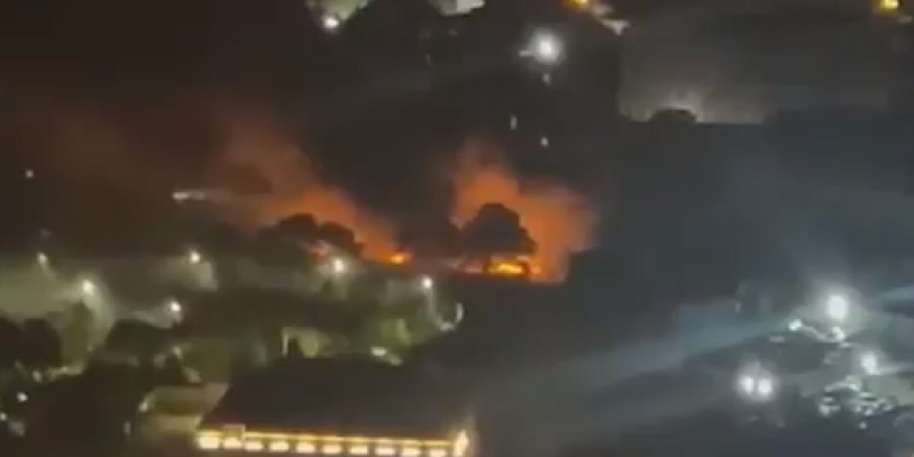 Bakü'de korkutan patlama: Alevler görüntülendi