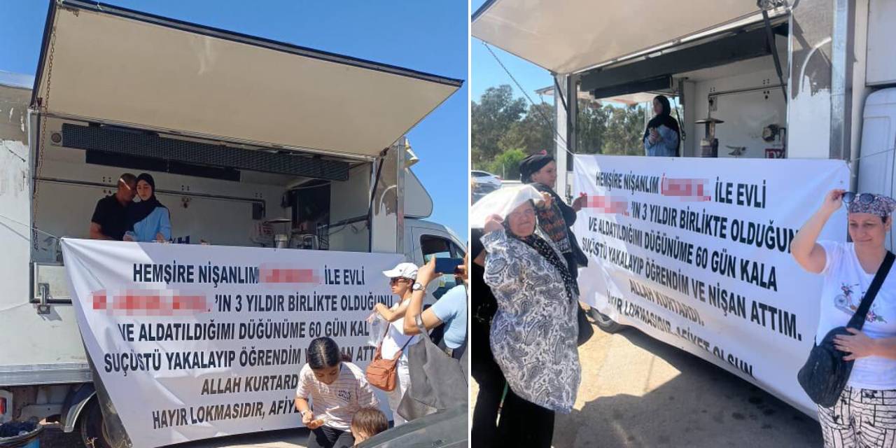 Aldatıldığını öğrenince nişanlısının çalıştığı hastane önünde lokma dağıttı