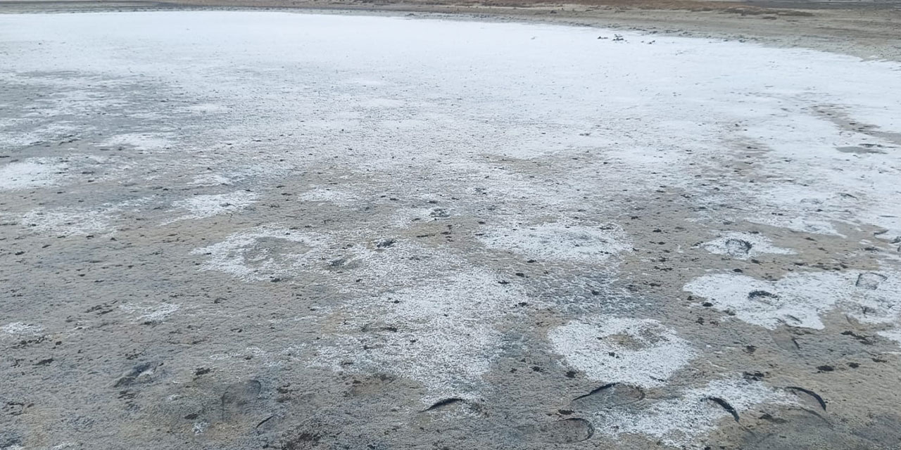 Edirne'de tuz gölü ortaya çıktı