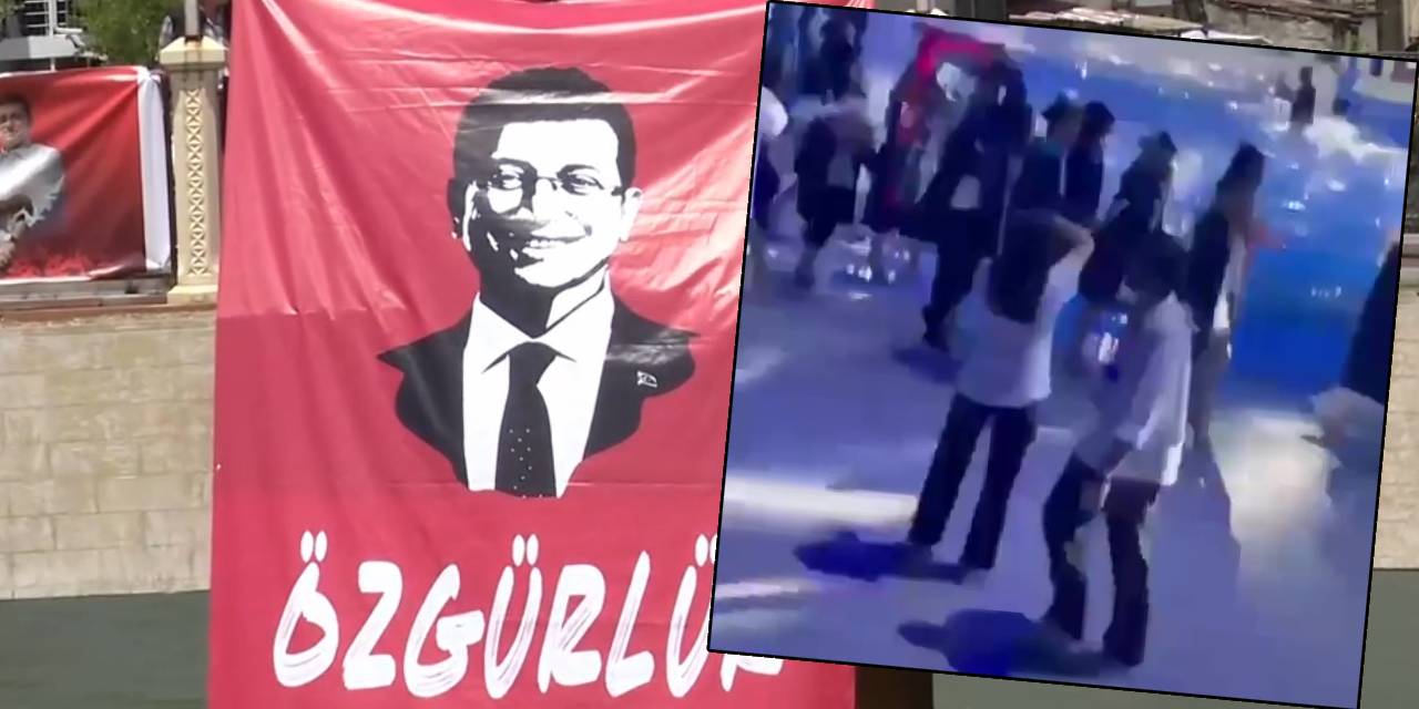 İmamoğlu bayrağı üniversite mezuniyetinde