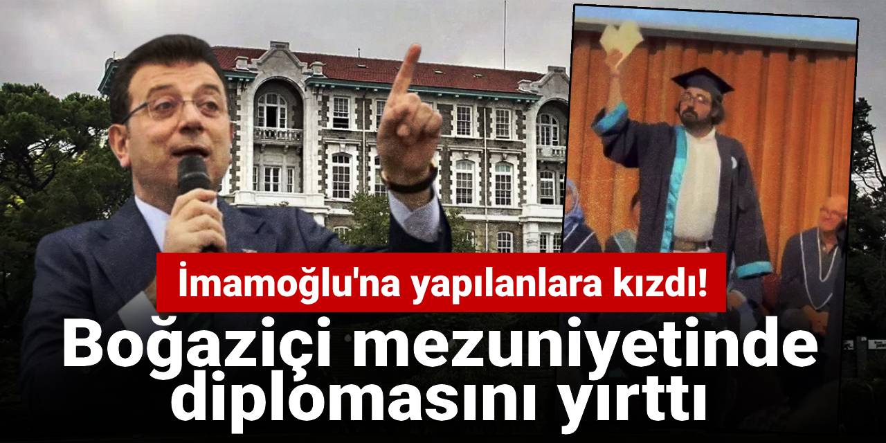 İmamoğlu'na yapılanlara kızdı! Mezuniyet töreninde diplomasını yırttı
