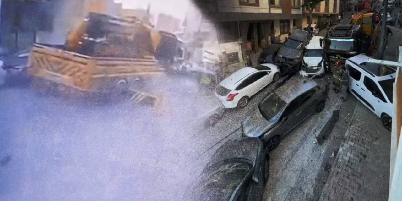 Yokuş aşağı kayan vinç sokağı savaş alanına çevirdi!