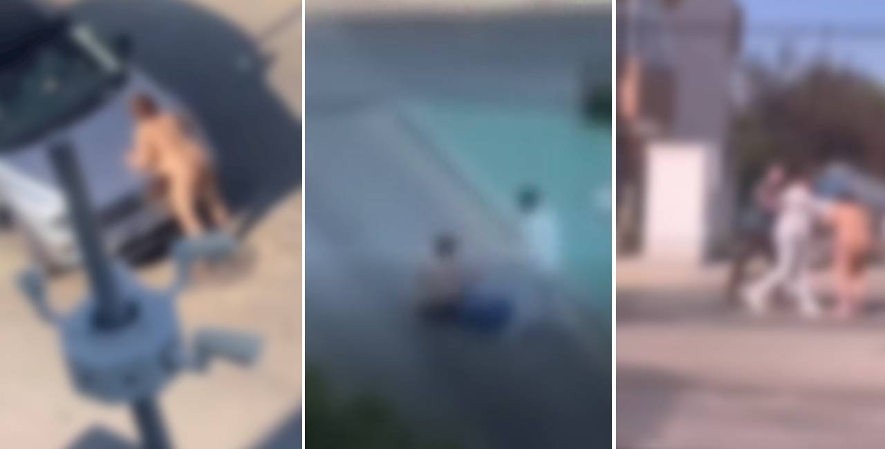 Çırılçıplak hamile kadın zor anlar yaşattı! Araç ve yayalara saldırdı