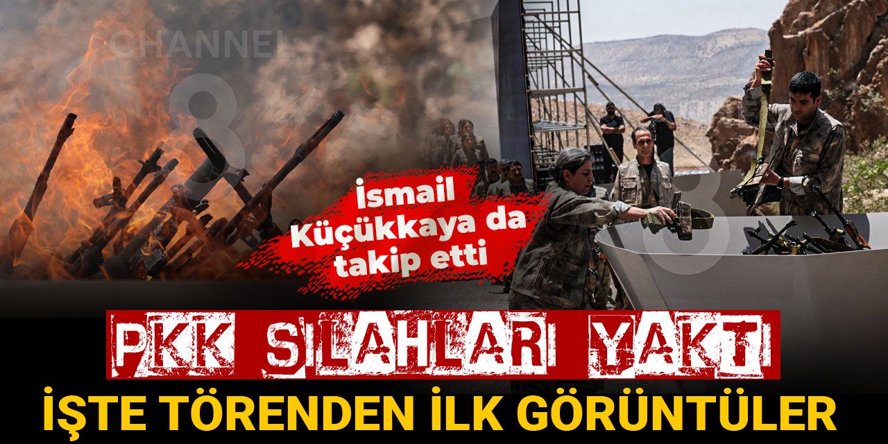 PKK Süleymaniye’de silah bıraktı! Bir grup silahları törenle yaktı