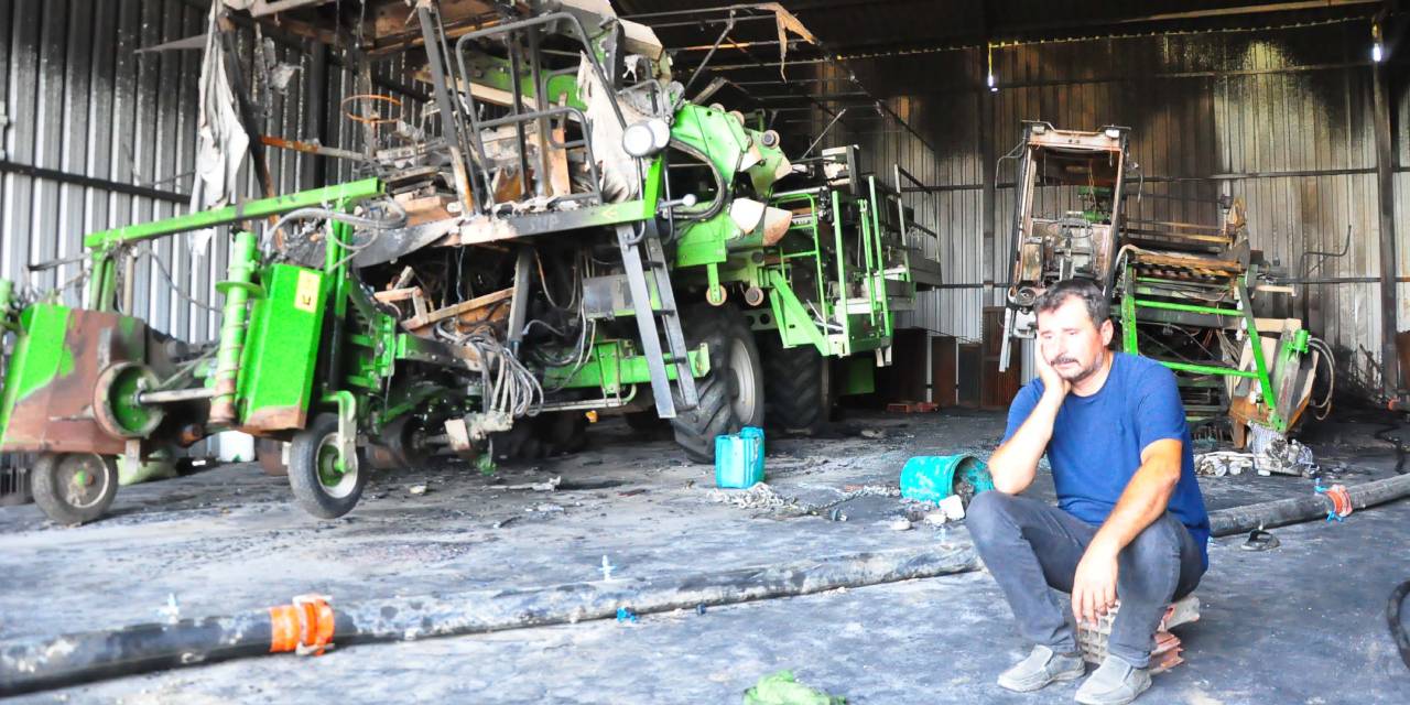 Çiftçinin zararı 50 milyon TL! Aynı depo iki gün arayla yandı