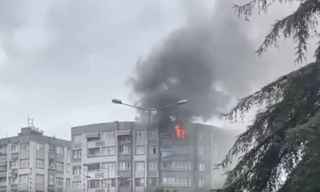 Samsun’da daire alev alev yandı!