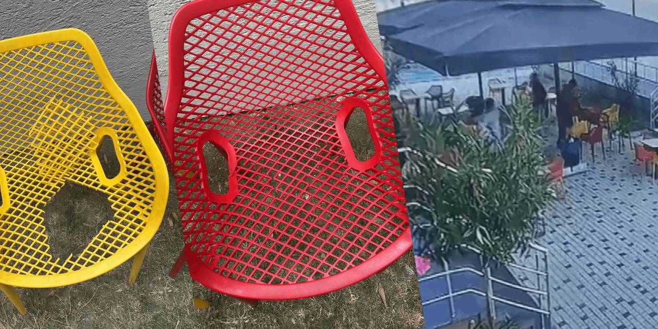 Spor kompleksinde sandalye kırdılar, geri dönüp özür dilediler