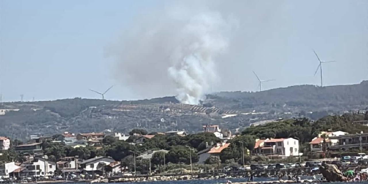 Urla'da ormanlık alanda yangın! Müdahale sürüyor