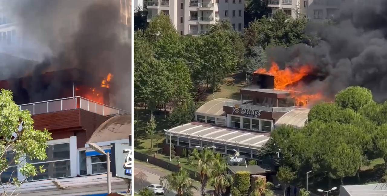 Ataşehir'de balık restoranında çıkan yangın söndürüldü