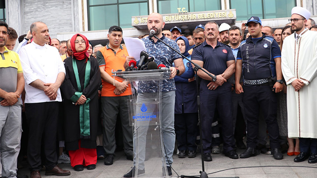 İmamoğlu'ndan, İBB önünde kendisini protesto eden personeller hakkında açıklama