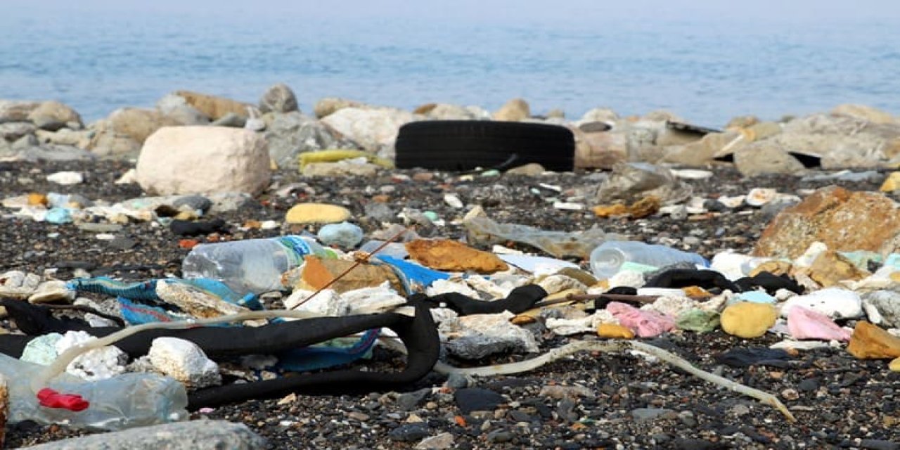 Çöp sahile döndü