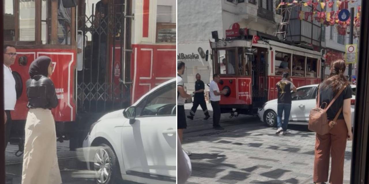 İstiklal Caddesi'nin meşhur tramvayı kaza yaptı