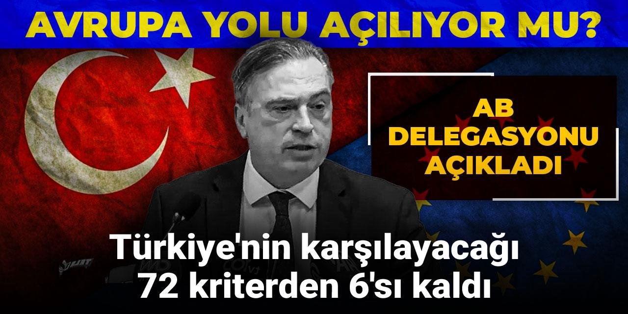 Avrupa yolu açılıyor mu? AB Delegasyonu açıkladı: Türkiye'nin karşılayacağı 72 kriterden 6'sı kaldı