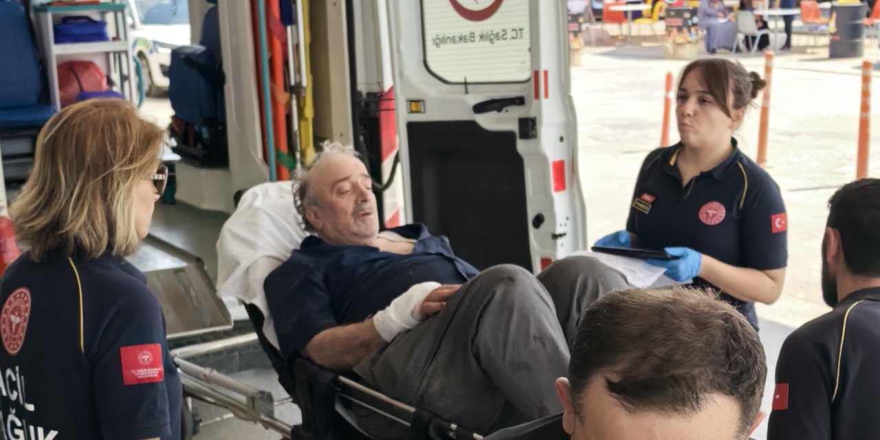 Elini motorlu testereye kaptırdı